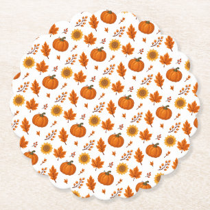 Cute Autumn Harvest  Paper Coaster