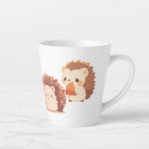 Cute Autumn Hedgehogs – Kawaii Fall Forest Animals Latte Mug