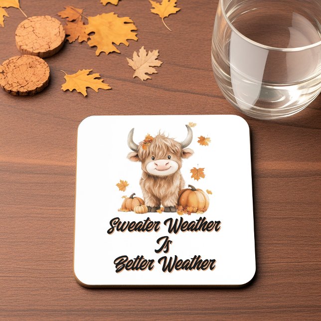 Cute Autumn Highland Cow Coaster (Creator Uploaded)