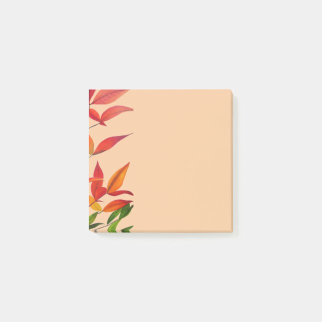 Cute Autumn leaves art stationery Post-it Notes (Front)