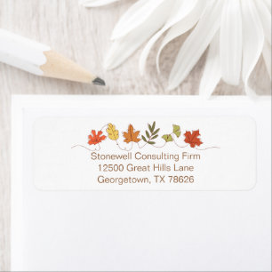 Cute Autumn Leaves Thanksgiving Return Address