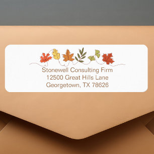 Cute Autumn Leaves Thanksgiving Return Address