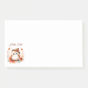 Cute Autumn Owl Sitting on a Branch Post-it Notes