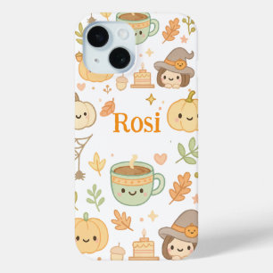 Cute Autumn Pumpkin iPhone Case- Personalised Name 15 Case