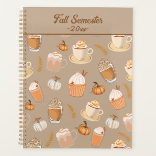 Cute Autumn Pumpkin Spice Coffee Latte  Planner