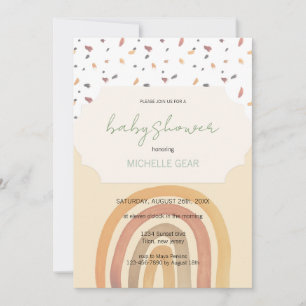 Cute Autumn Rainbow Pastel Colours Pattern Invitation