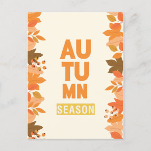 Cute Autumn Season with Leaves Holiday Postcard