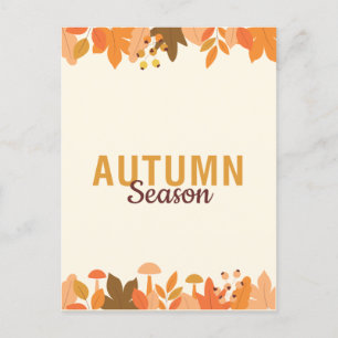 Cute Autumn Season with Leaves  Holiday Postcard