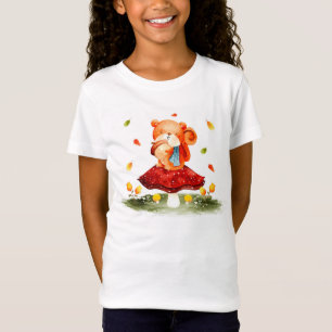 Cute Autumn Squirrel on Mushroom T-Shirt