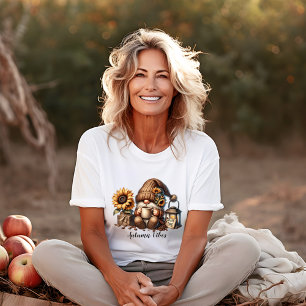 Cute Autumn Vibes Watercolor Gnome  T-Shirt