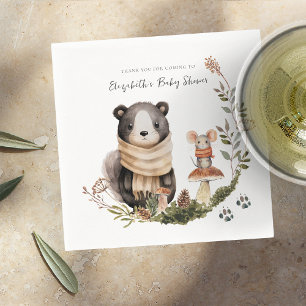 Cute Autumn Woodland Baby Shower Napkins