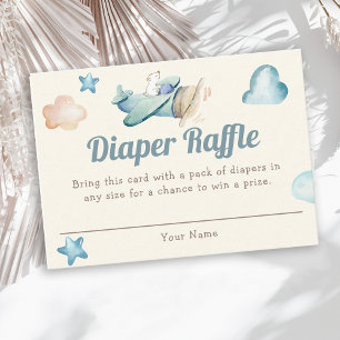 Cute Aviation Theme Baby Shower Diaper Raffle Enclosure Card