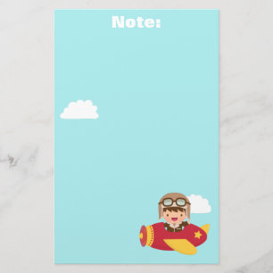 Cute Aviator Boy Aeroplane Adventure For Kids Stationery