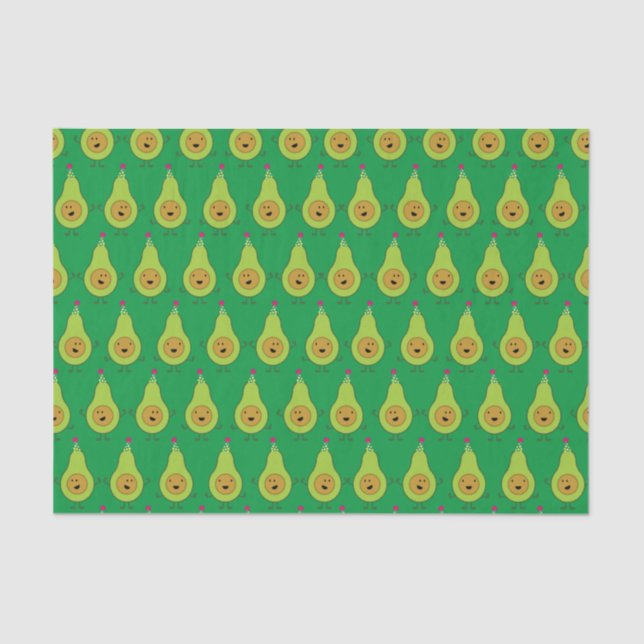 Cute Avocado 1st Birthday Party Tissue Paper (Front)