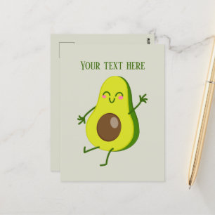 Cute avocado add message  postcard
