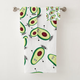 Cute Avocado Cartoon Pattern Towel Set