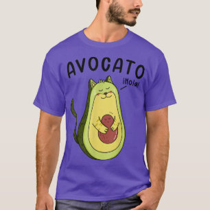 Cute Avocado Cat Funny Cartoon Kitten Pet Lovers T-Shirt