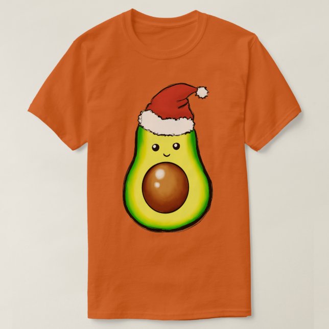 Cute Avocado Christmas Gift T-Shirt (Design Front)