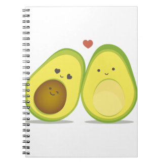 Cute avocado couple notebook