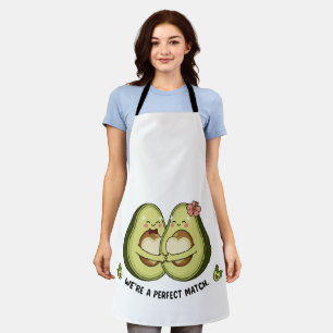  Cute Avocado Couple "We're a Perfect Match" Pun   Apron