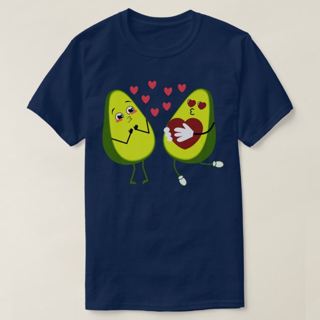 Cute Avocado Couples Valentines Day Him and Her Ma T-Shirt (Design Front)