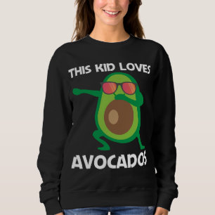 Cute Avocado Design For Kids Boys Healthy Fruit Pl Sweatshirt