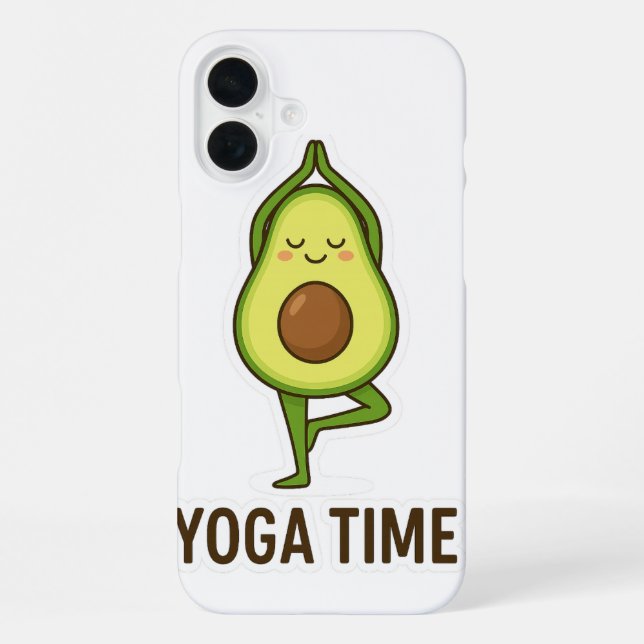 Cute Avocado Doing Yoga Sticker  iPhone Case (Back)