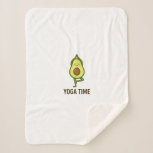 Cute Avocado Doing Yoga Sticker  Sherpa Blanket