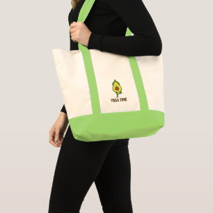Cute Avocado Doing Yoga Sticker  Tote Bag