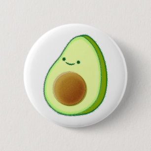 Cute Avocado Drawing 6 Cm Round Badge