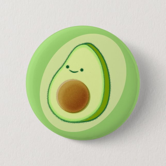 Cute Avocado Drawing 6 Cm Round Badge (Front)