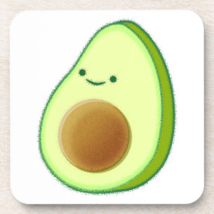 Cute Avocado Drawing Coaster