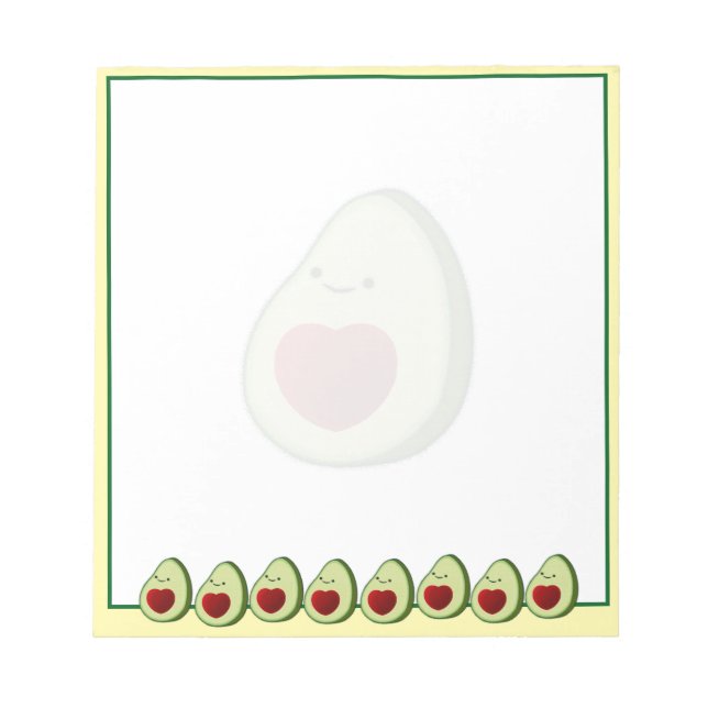 Cute Avocado Drawing Custom Notepad (Front)