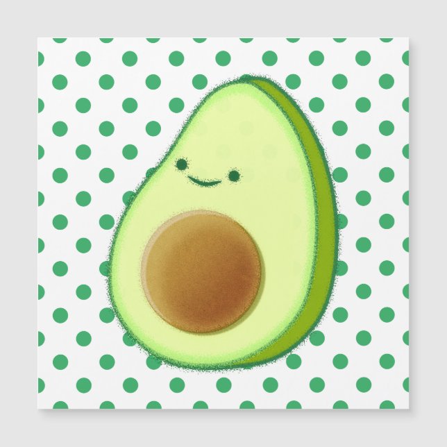 Cute Avocado Drawing Green Dot Pattern (Front)