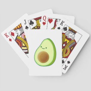 Cute Avocado Drawing Playing Cards