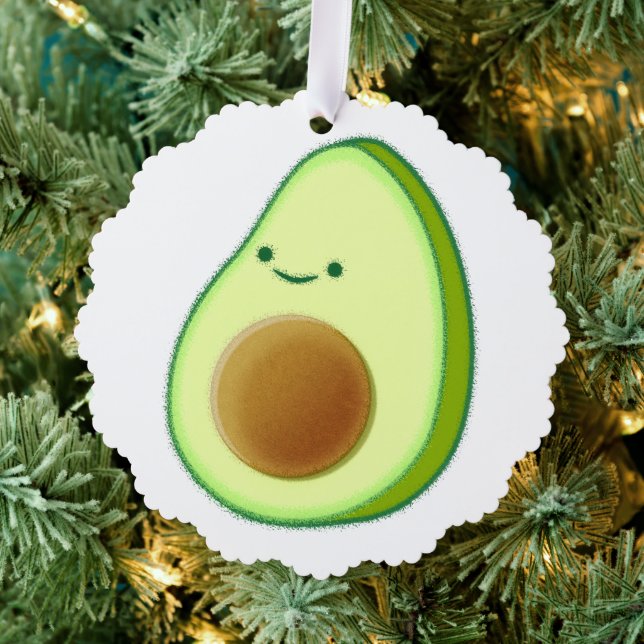 Cute Avocado Drawing Tree Decoration Card (Insitu (Tree))