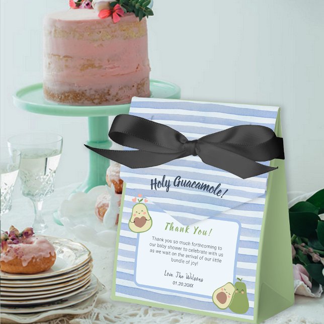 Cute Avocado Gender Neutral Twins Baby Shower Favour Box (Cute Avocado Gender Neutral Twins Baby Shower Favor Boxes)