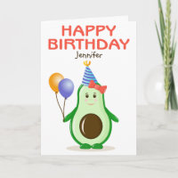 Cute Avocado Happy Birthday
