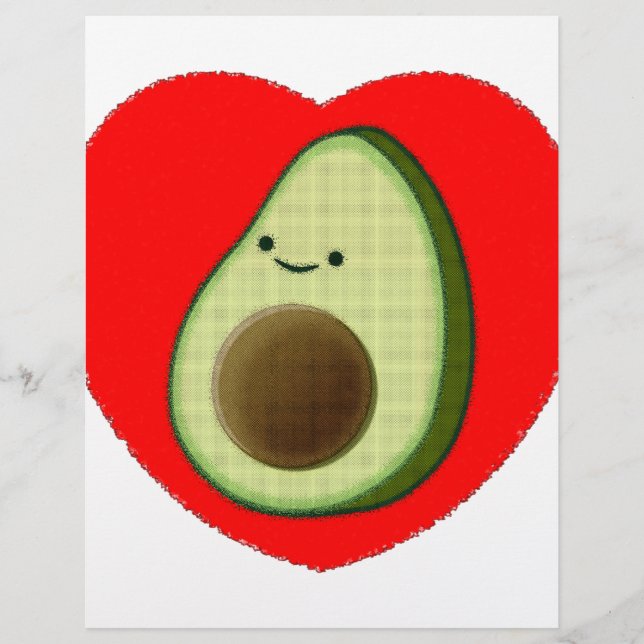 Cute Avocado In Red Heart (Front)