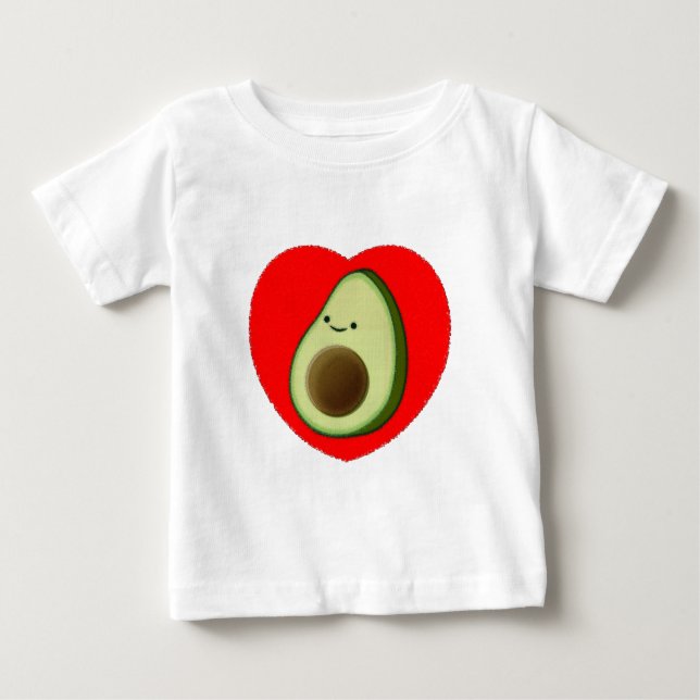 Cute Avocado In Red Heart Baby T-Shirt (Front)