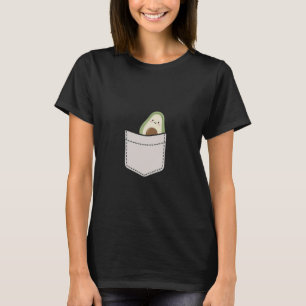 Cute Avocado In The Pocket Vegan Food Avocado In P T-Shirt
