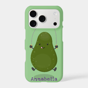 Cute avocado jump rope cartoon illustration