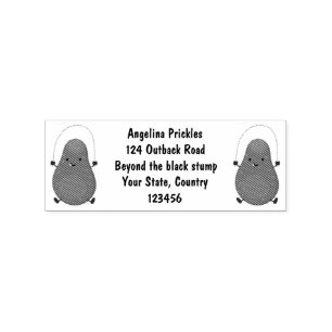 Cute avocado jump rope cartoon illustration rubber stamp
