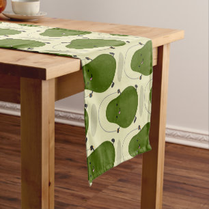 Cute avocado jump rope cartoon illustration short table runner