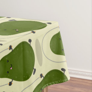 Cute avocado jump rope cartoon illustration tablecloth