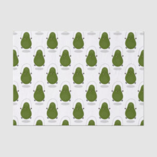 Cute avocado jump rope cartoon illustration tissue paper
