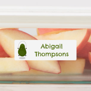 Cute avocado jump rope cartoon personalised