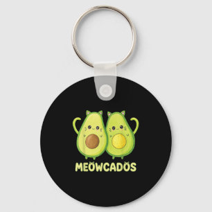 Cute Avocado Kitten Pun Funny Kawaii Food Animal W Key Ring
