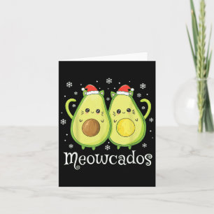 Cute Avocado Kitten Pun Funny Xmas Food Animal Wom Card