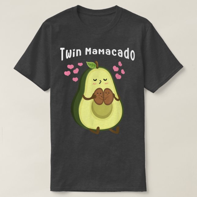 Cute Avocado Mama Fruit Pregnancy Pregnant Mom Twi T-Shirt (Design Front)